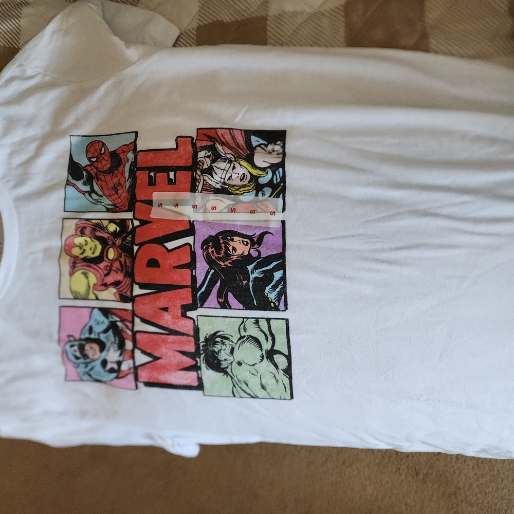 Marvel White T-Shirt with Colorful Characters